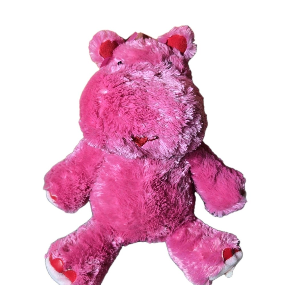 Hallmark Pink Plush Stuffed Animal Talking Lola Hippo Ears Wiggle Hair Bow SOFT‎